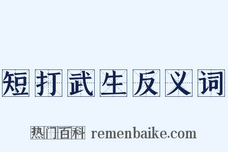 短打武生反义词是什么意思的图片